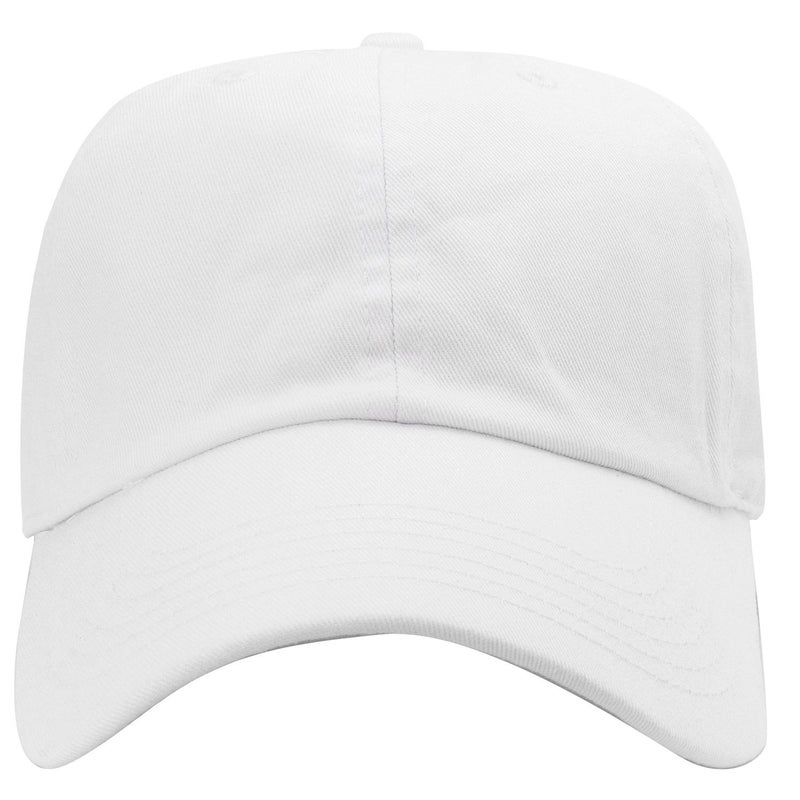 Falari Classic Baseball Cap Dad Hat 100% Cotton Soft Adjustable Size White - Image 4